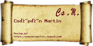 Csépán Martin névjegykártya