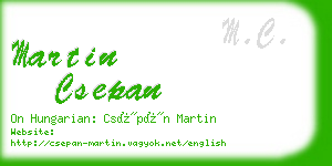 martin csepan business card